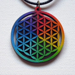 Medalion Floarea Vietii curcubeu